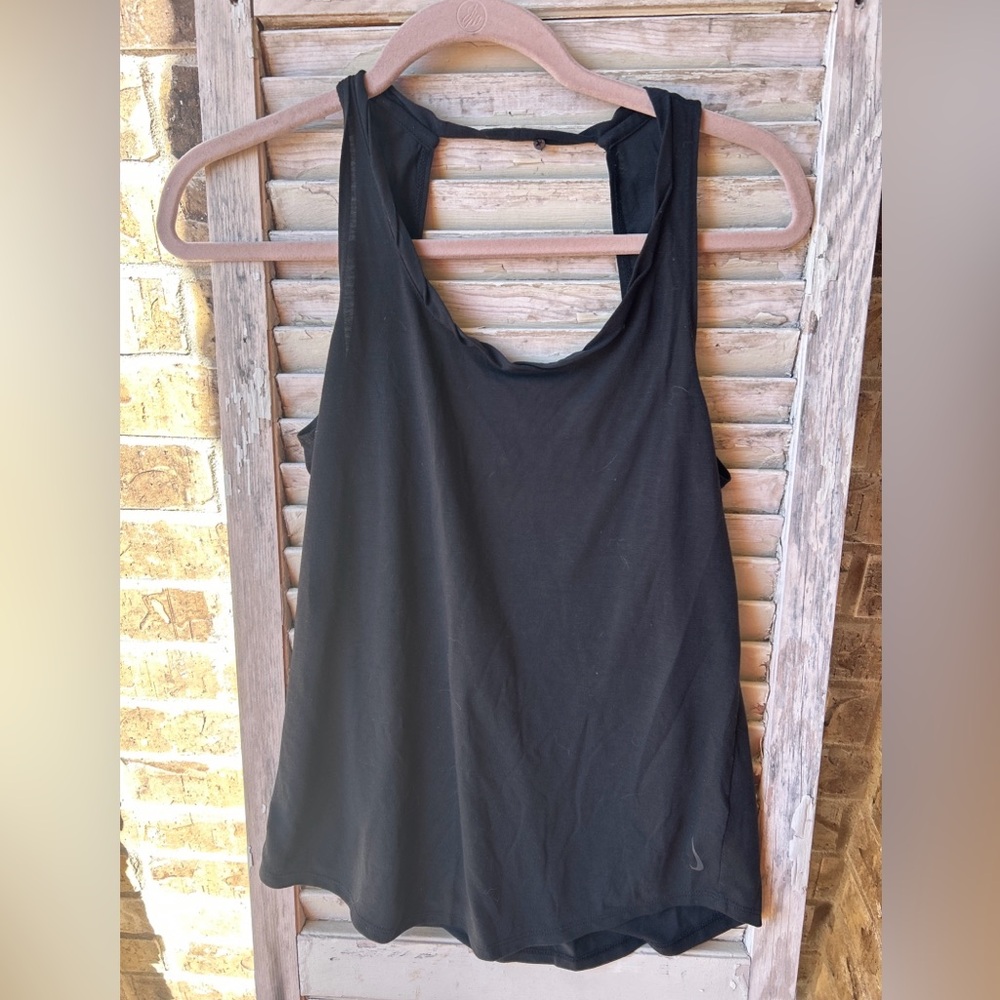 Nike Women's Scoop Back Sleeveless Fitness Running Athletic Tank Top Black Small